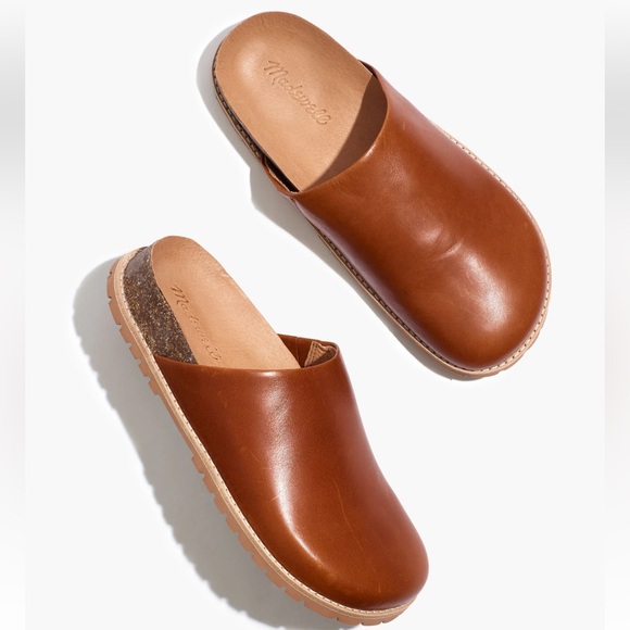 Madewell Shoes - MADEWELL Women’s 8 Slip Slide On Layne Clog Mule Leather in Maple Brown VGUC